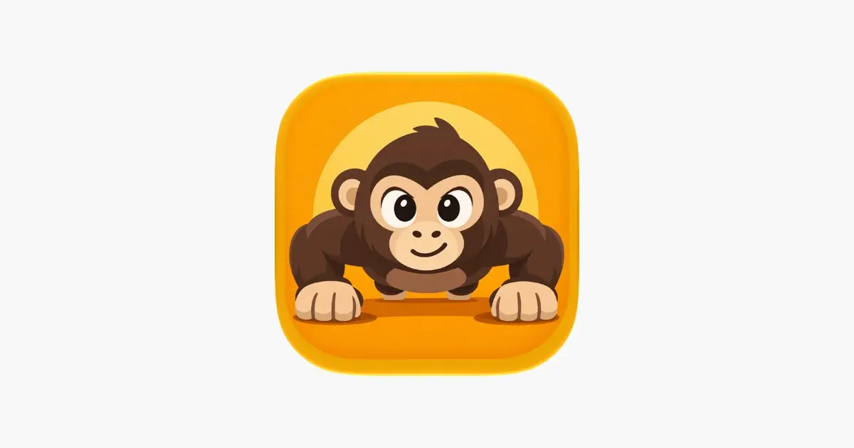 App icon of 100 Pushups Trainer: PushApe showing a cartoon ape in a push-up pose
