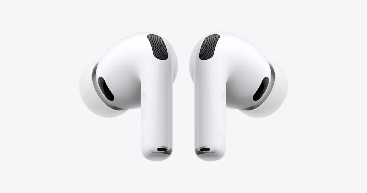 흰색 배경 위의 애플 AirPods Pro 3 이어폰