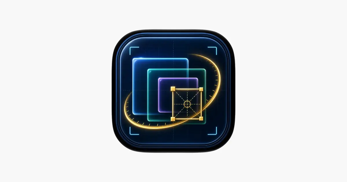 AspectArc app icon with stacked frames and a crop box