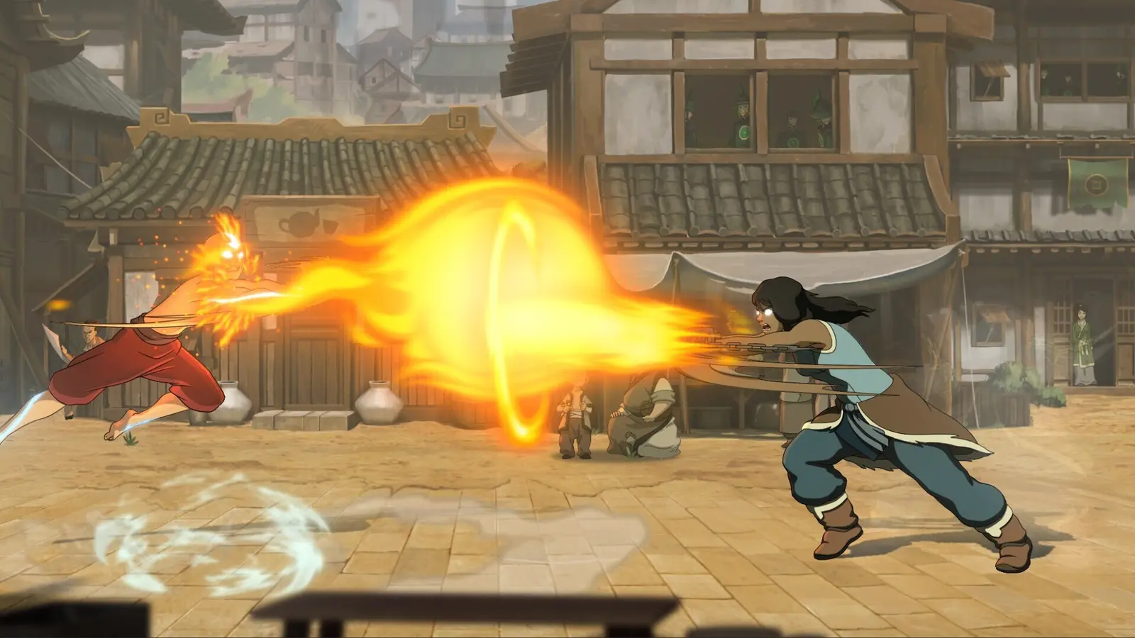 Avatar Aang et Nightmare Korra face à face dans Avatar Legends: The Fighting Game