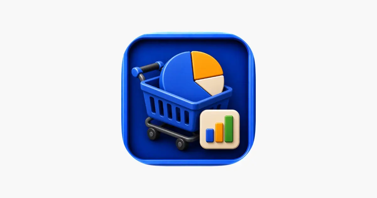 Cart Budget Calculator app icon showing a blue shopping cart with a pie chart