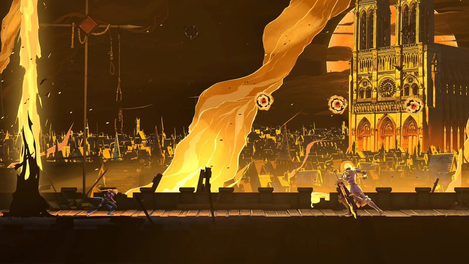 Castlevania: Belmont's Curse ਵਿੱਚ ਸੜਦੇ ਪੈਰਿਸ ਦੀ ਕੰਧ ਉੱਤੇ ਲੜਾਈ