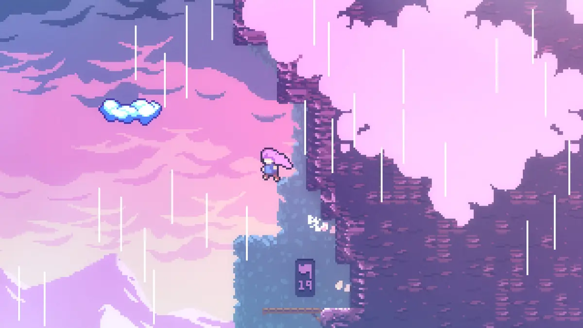 A platforming challenge screen from Celeste
