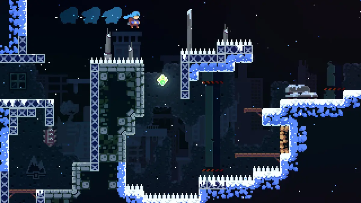 Another level from Celeste, shown on the Steam store page