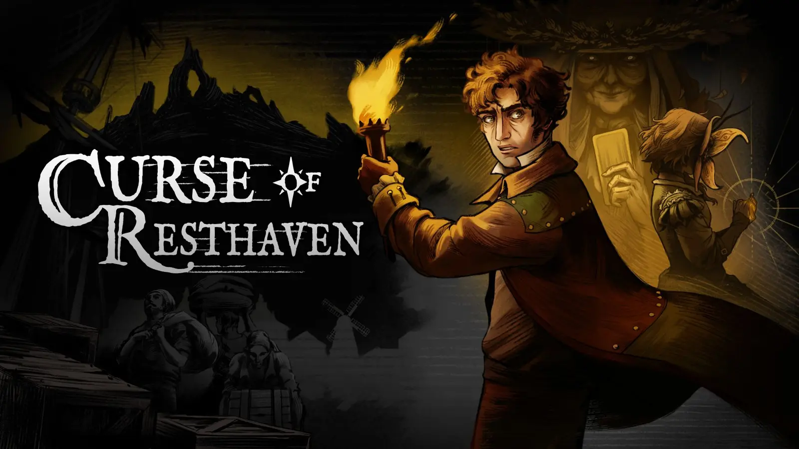 Ảnh nghệ thuật Curse of Resthaven với thống đốc Ambrose cầm đuốc