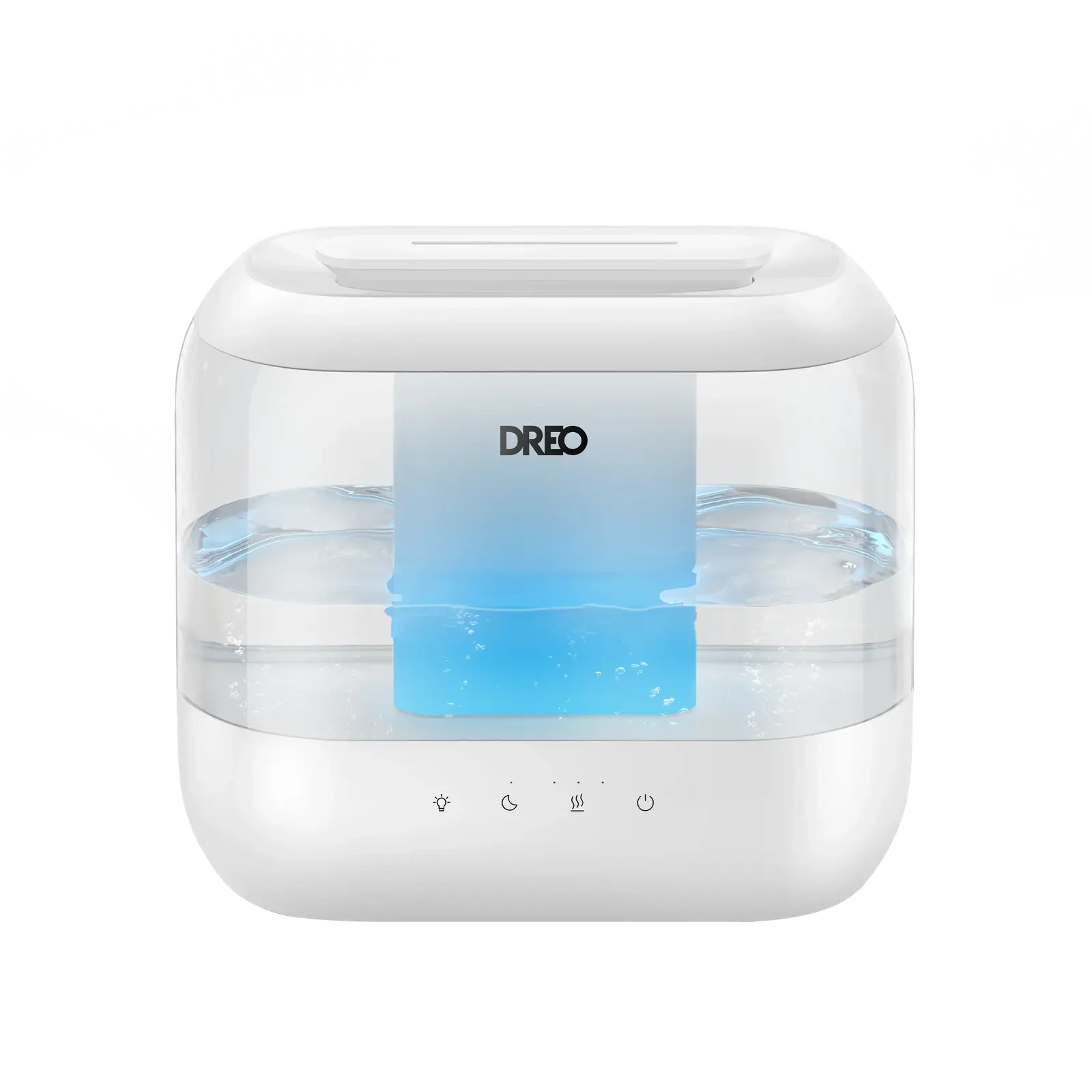 透明タンクを備えた白いDreo HM311 4L加湿器