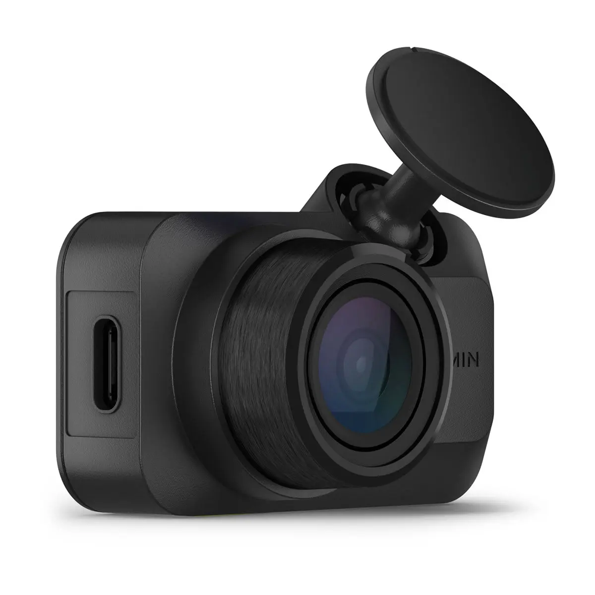 Garmin Dash Cam Mini 3 ultracompact dash camera with its windshield mount
