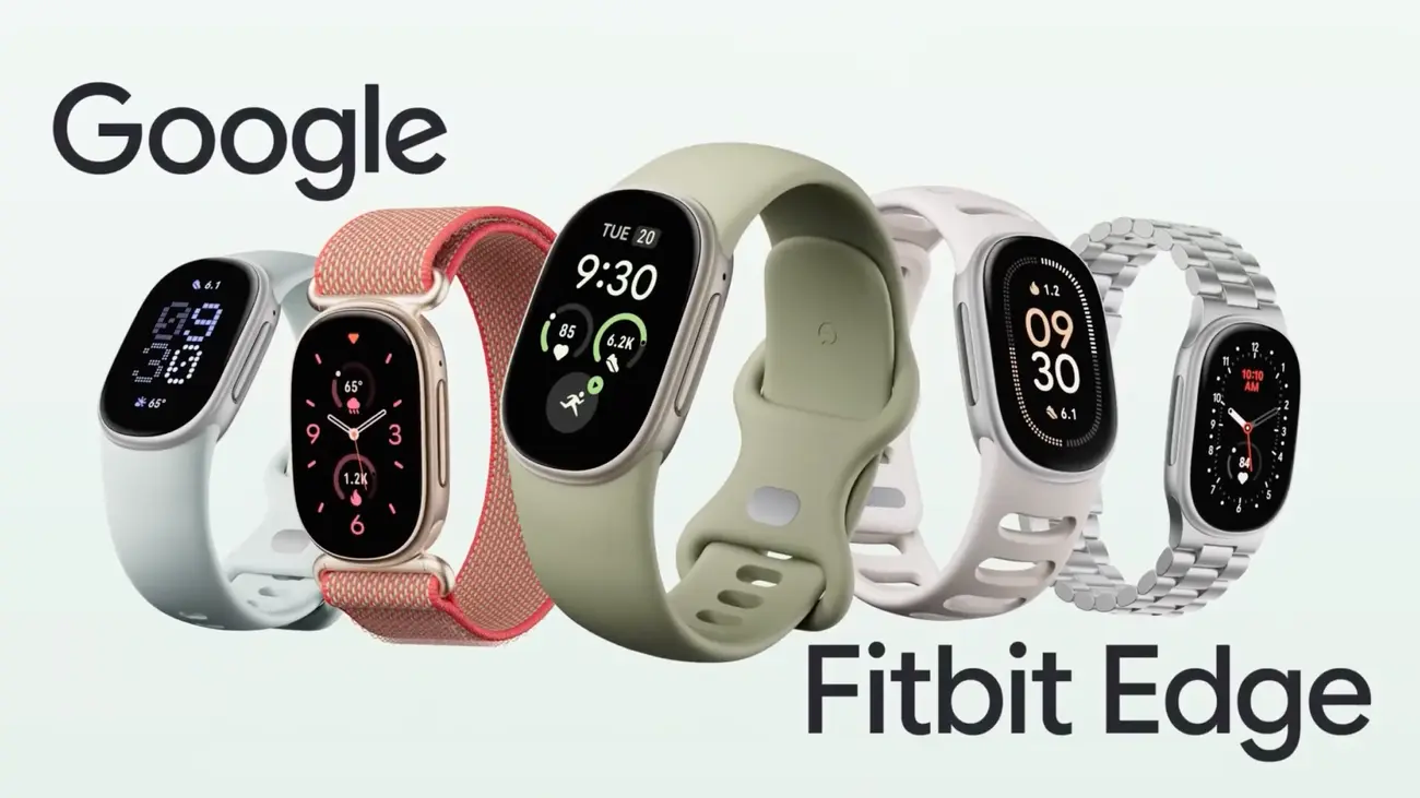 Google Fitbit Edge fitness trackers in several colours and band styles