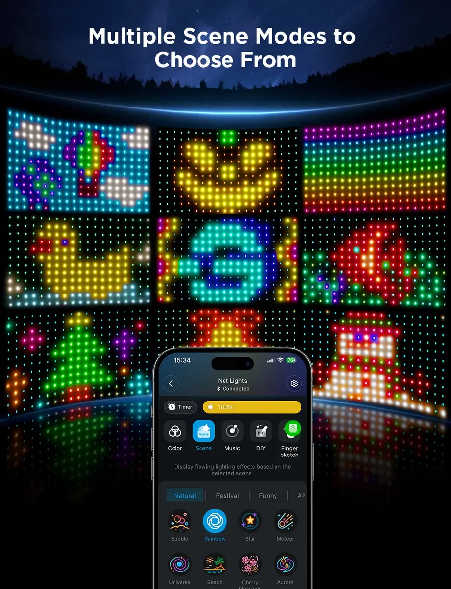 Scene mode examples shown in the Govee Home app