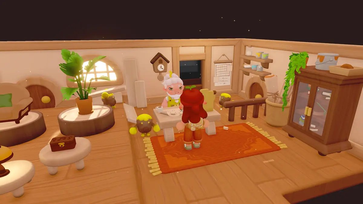 A decorated cozy room inside a tent home in Humblets