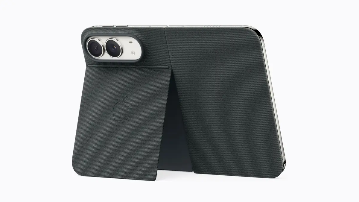 네이비 블루 거치대 Folio를 씌운 iPhone Duo