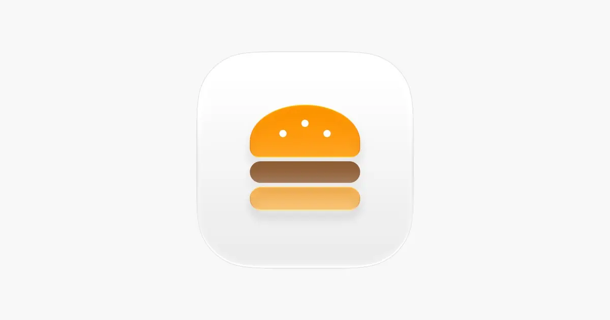 Just Grub 應用程式圖示,淺色方塊上有橙色和啡色的漢堡包