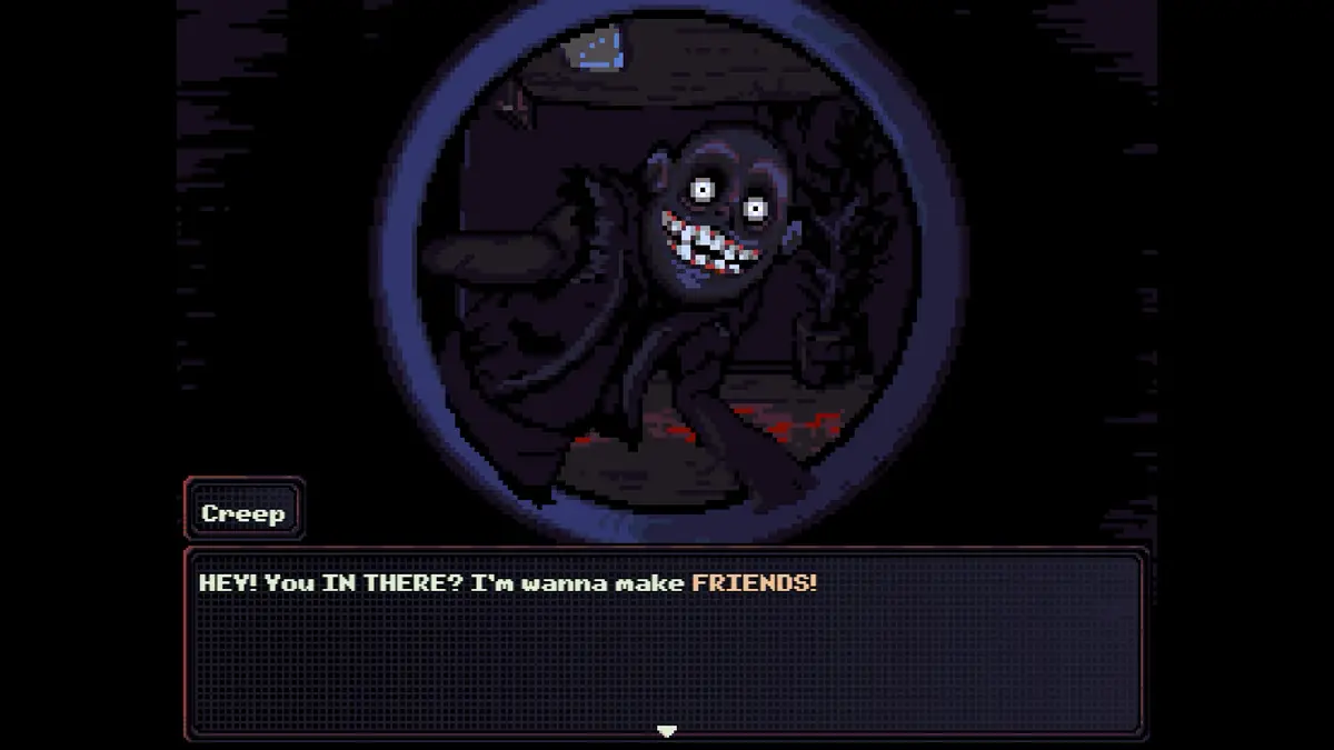 Look Outside screenshot of a turn based battle against a creature
