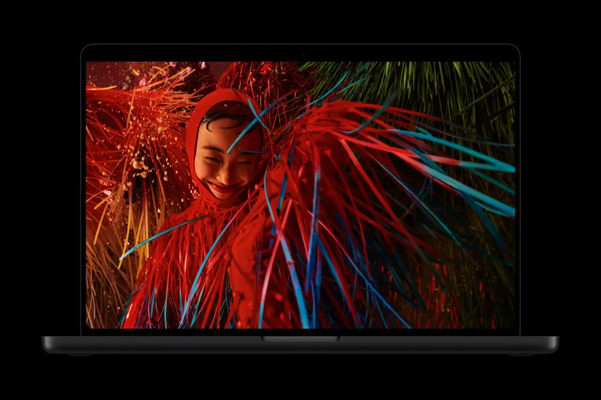 A colourful image on the PROLED XDR display of the MacBook Pro