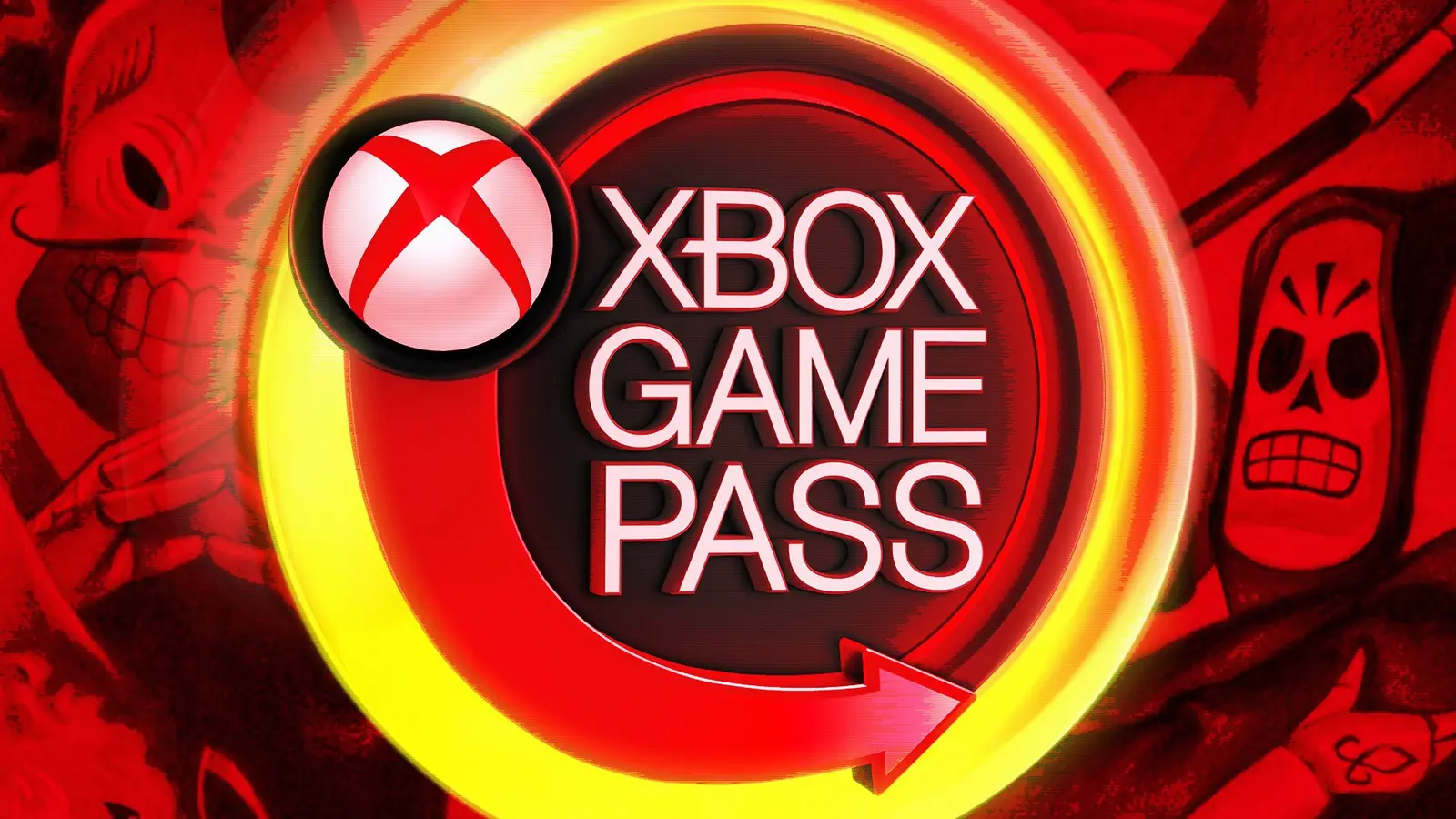 Xbox Game Pass 標誌配以即將離開遊戲的美術圖