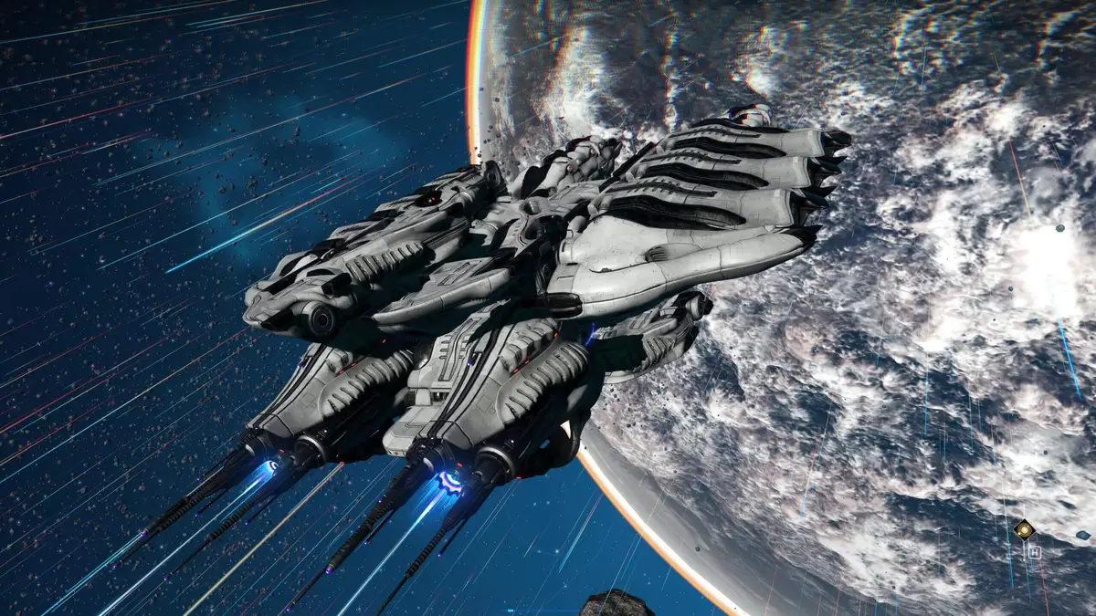 A corvette with sinister biomechanical modules