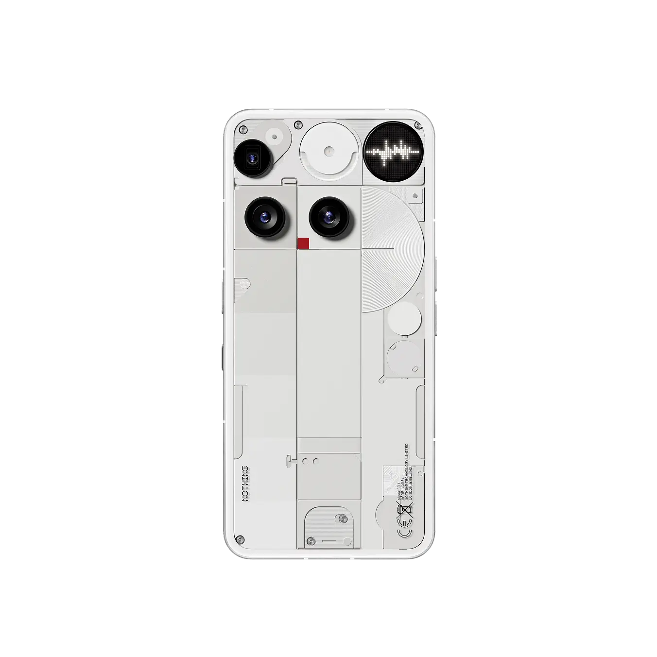 Nothing Phone (3) in white, seen from the back