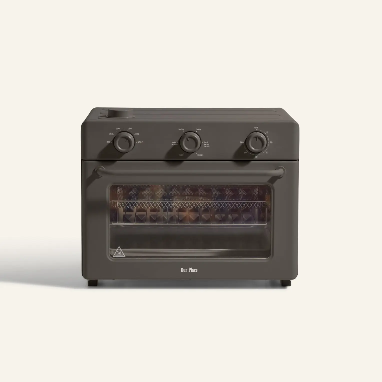 Grand four Wonder Oven d'Our Place, friteuse à air et grille-pain, couleur Char sur fond uni