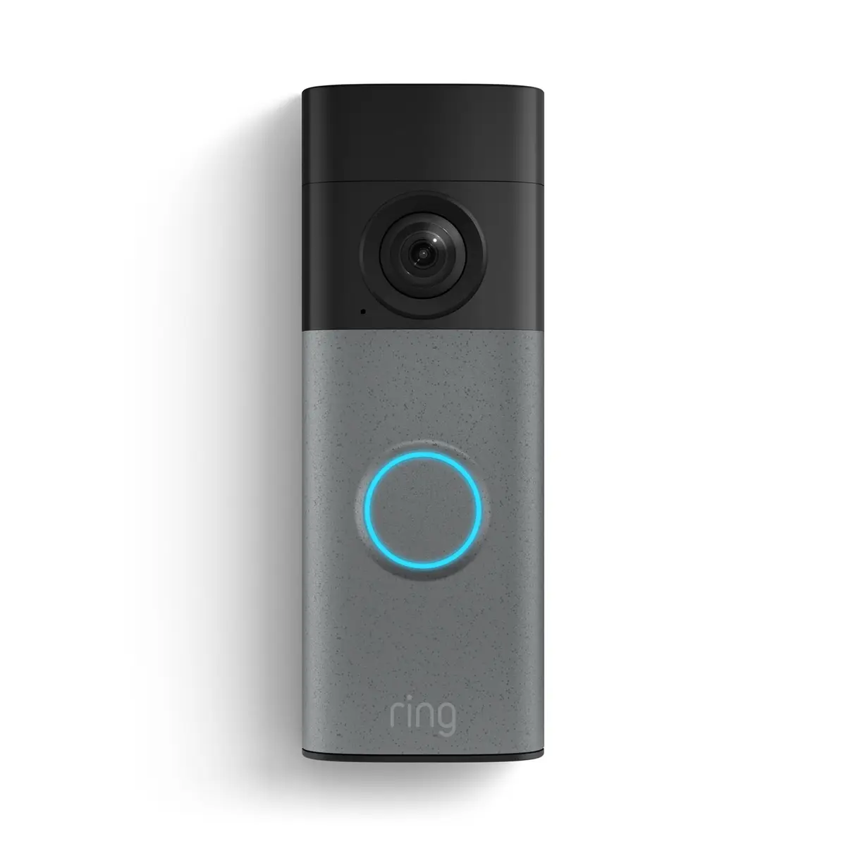 Ring Battery Doorbell 2K in Speckled Gray on a white background