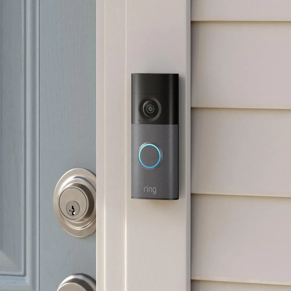 Ring Wired Doorbell 2K mounted beside a front door