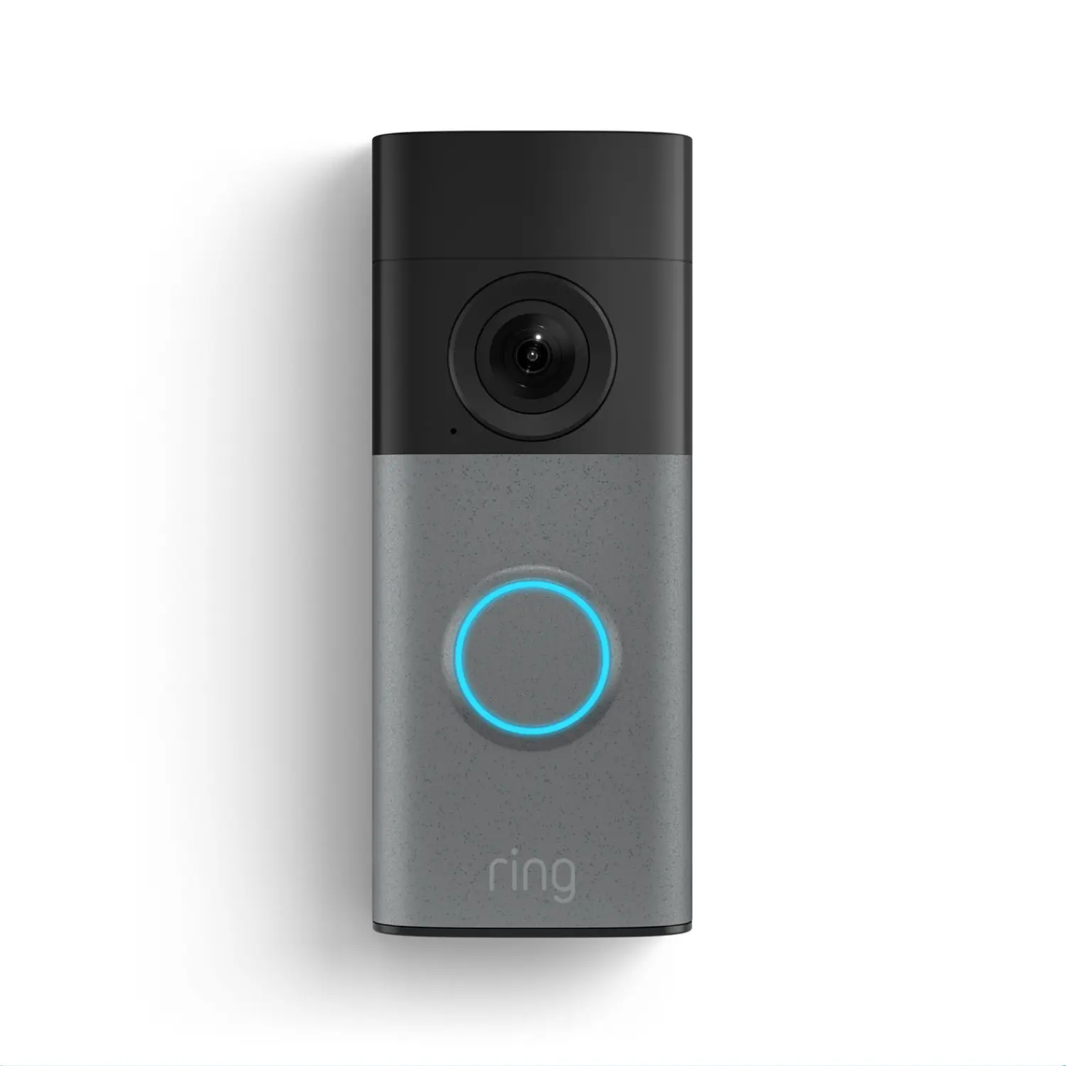 Ring Wired Doorbell 2K in Speckled Gray on a white background