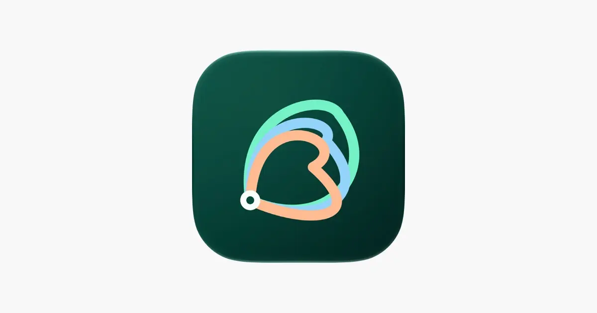 App icon of Three Routes: Run & Walk, three coloured route loops on a dark green square