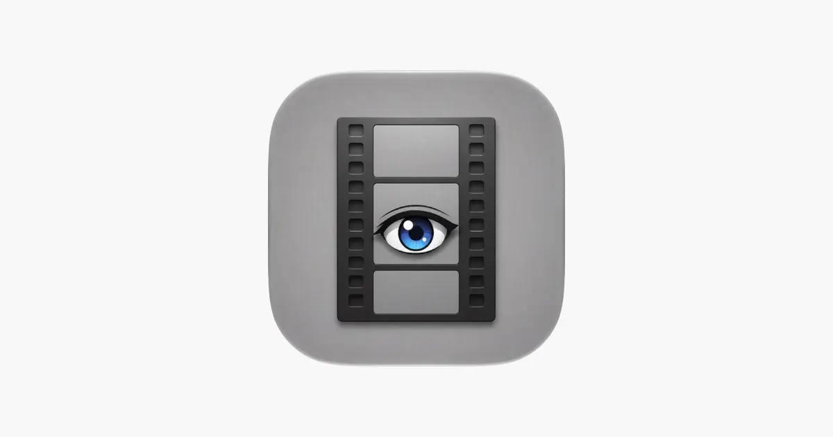 Traxxtar Videoview app icon, a filmstrip with an eye in the middle