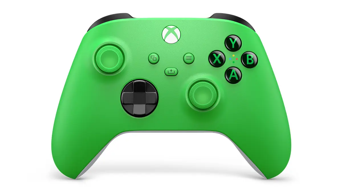 Front view of the Xbox Wireless Controller with its face buttons and hybrid D-pad