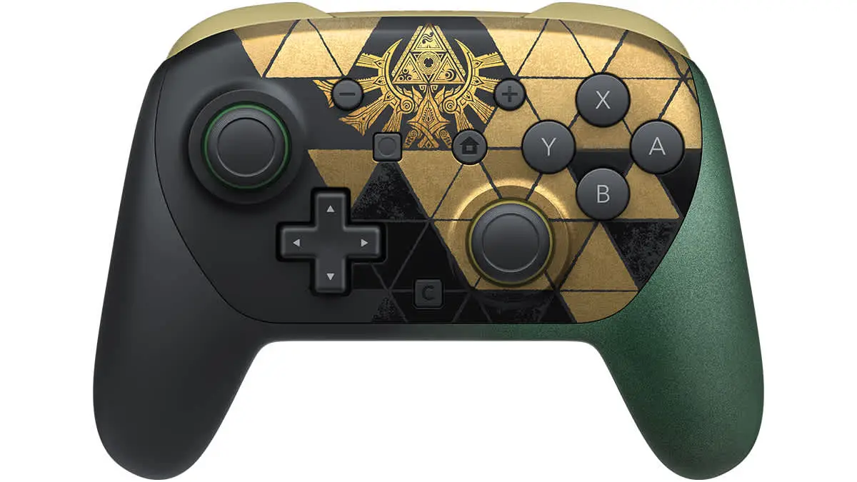 Front view of the Zelda 40th Anniversary Switch 2 Pro Controller
